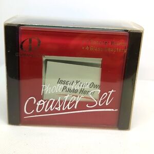 🖼️Glass Photo Frame Coaster Set 5 Pieces New with Tags